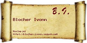 Blocher Ivonn névjegykártya